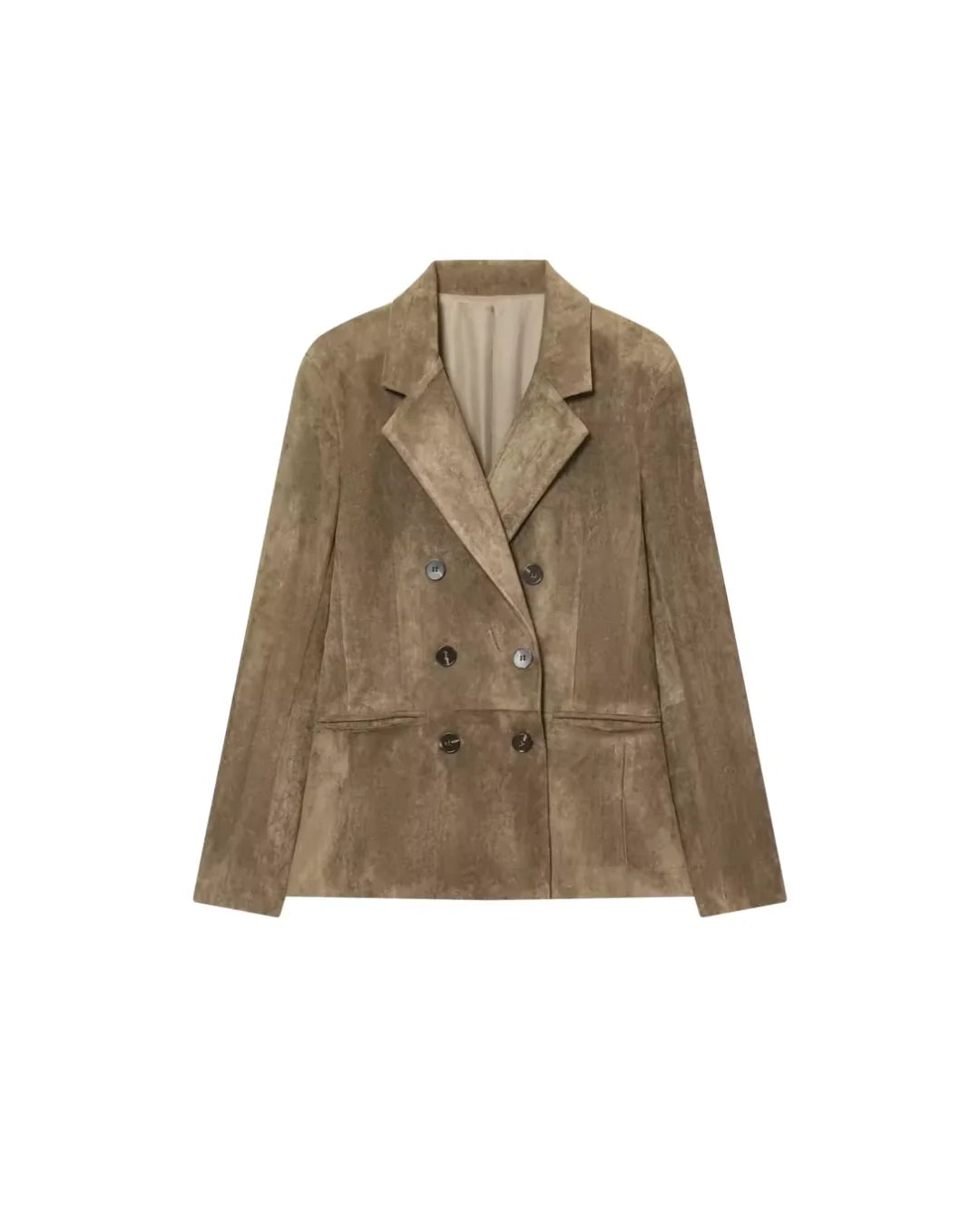 Blazer Cruzado de Efecto Ante con Solapas 0