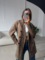 Blazer Cruzado de Efecto Ante con Solapas 1