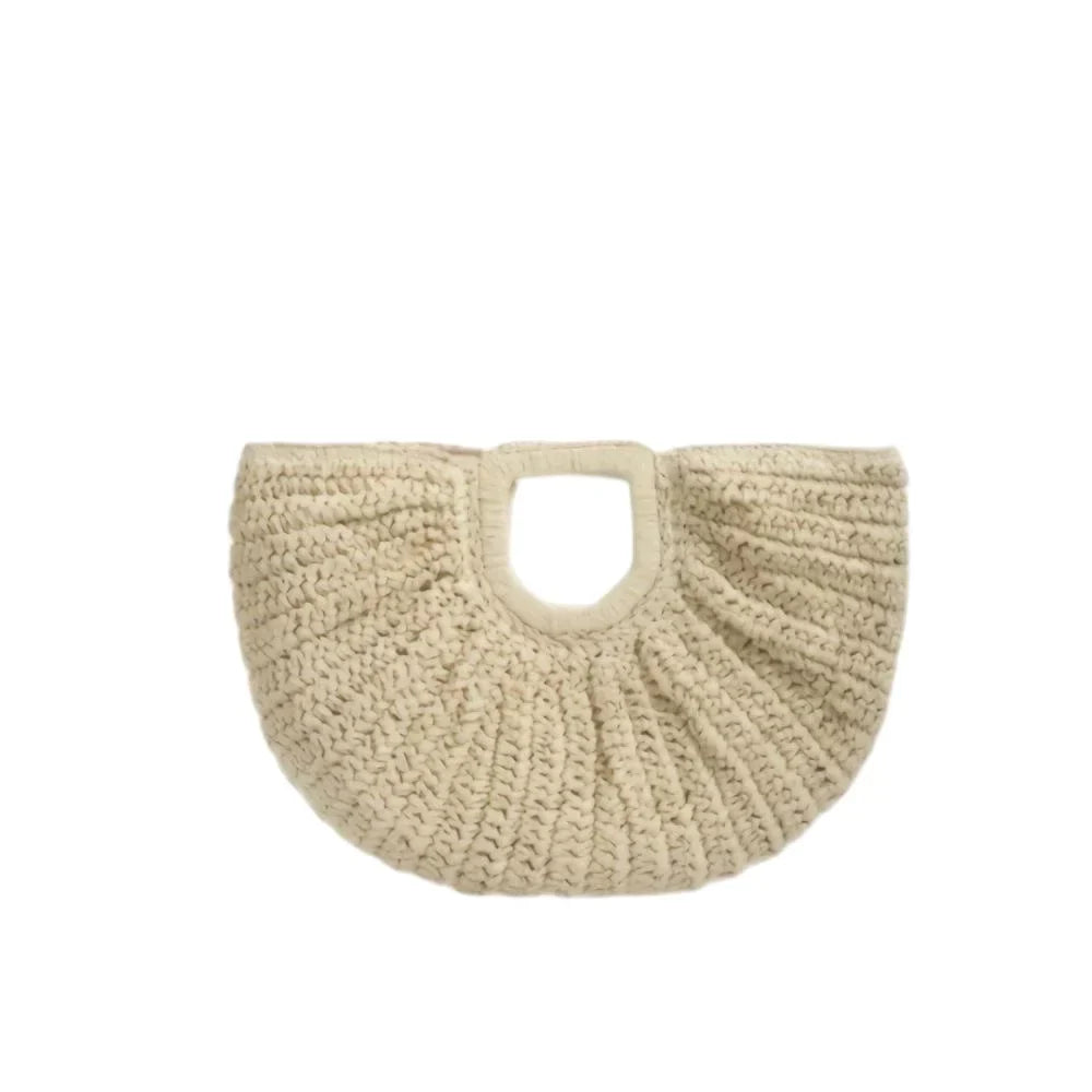Bolso Media Luna de Fibra Natural con Asa Amplia 5