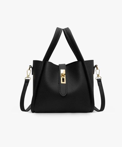 Bolso Vintage de Cuero Sintético con Asa y Correa Ajustable 1