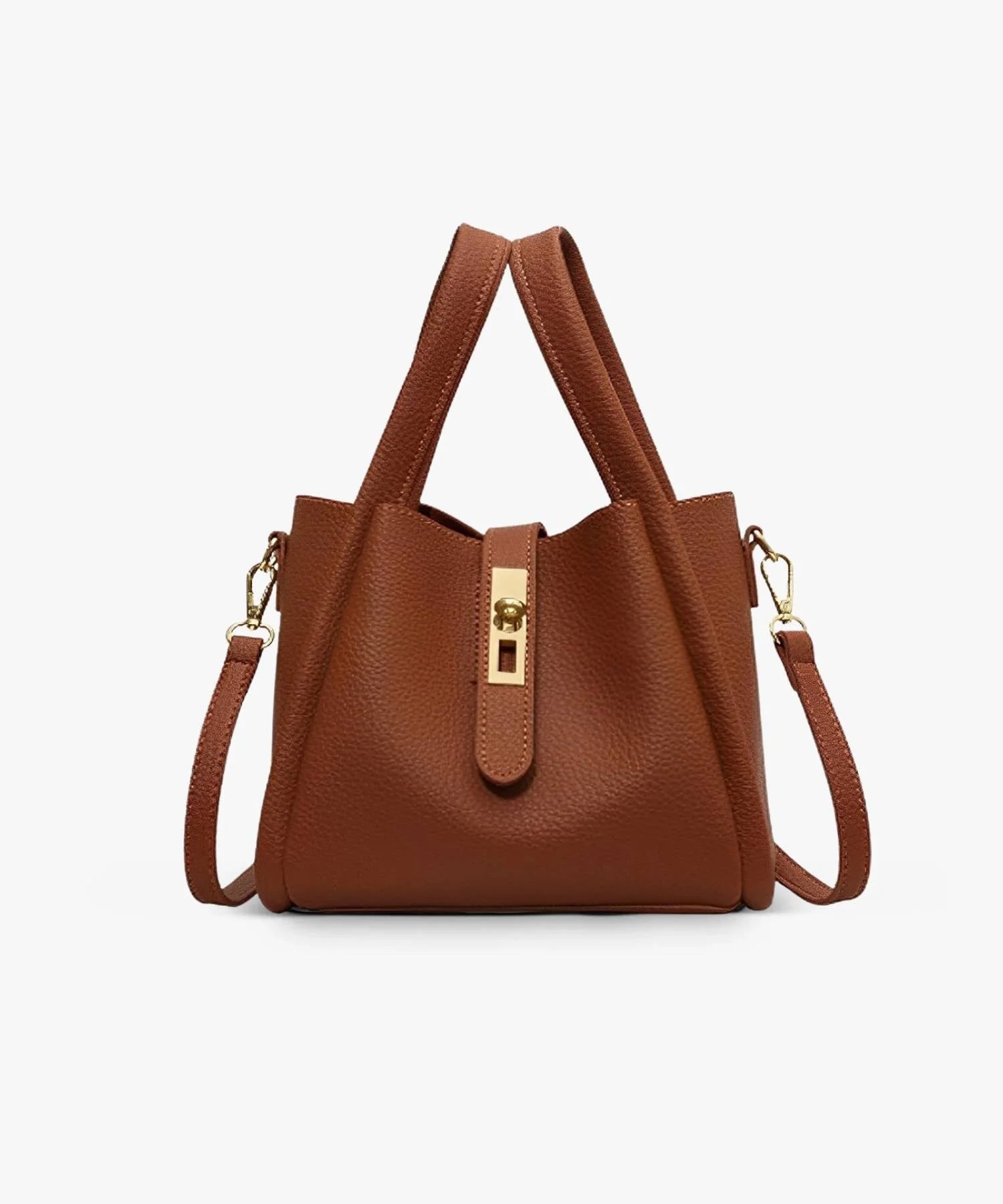 Bolso Vintage de Cuero Sintético con Asa y Correa Ajustable 2