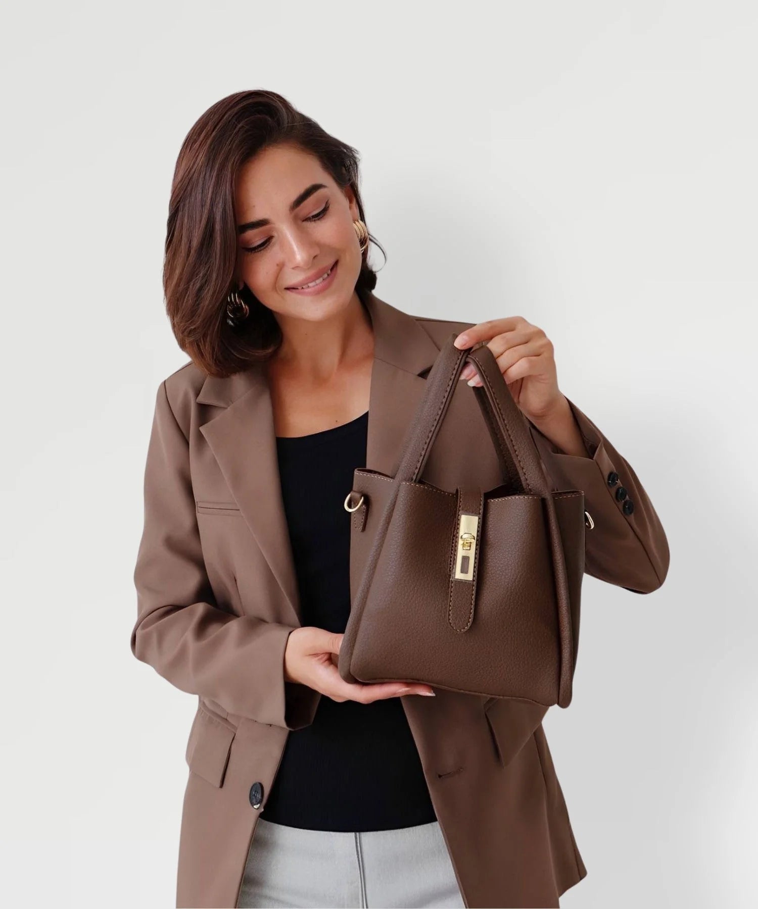 Bolso Vintage de Cuero Sintético con Asa y Correa Ajustable 6