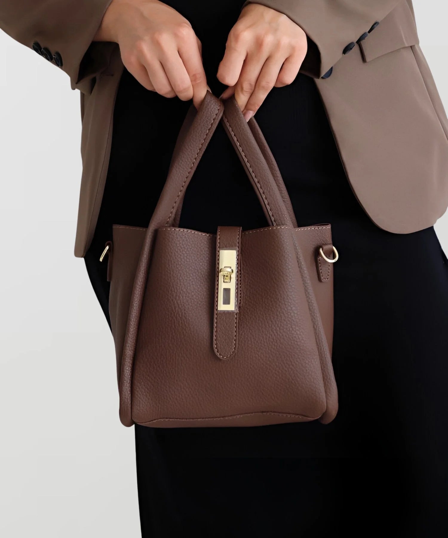 Bolso Vintage de Cuero Sintético con Asa y Correa Ajustable 7