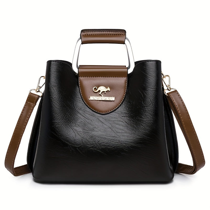 Bolso de Cuero Genuino con Solapa y Correa Ajustable 6