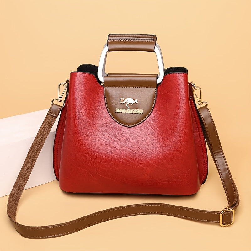 Bolso de Cuero Genuino con Solapa y Correa Ajustable 7