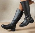Botas Altas con Tacón Bajo y Hebilla Ajustable 0