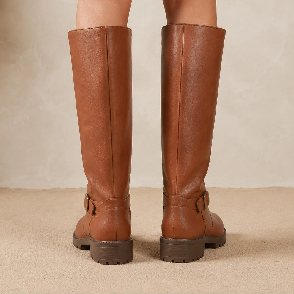 Botas Altas con Tacón Bajo y Hebilla Ajustable 3