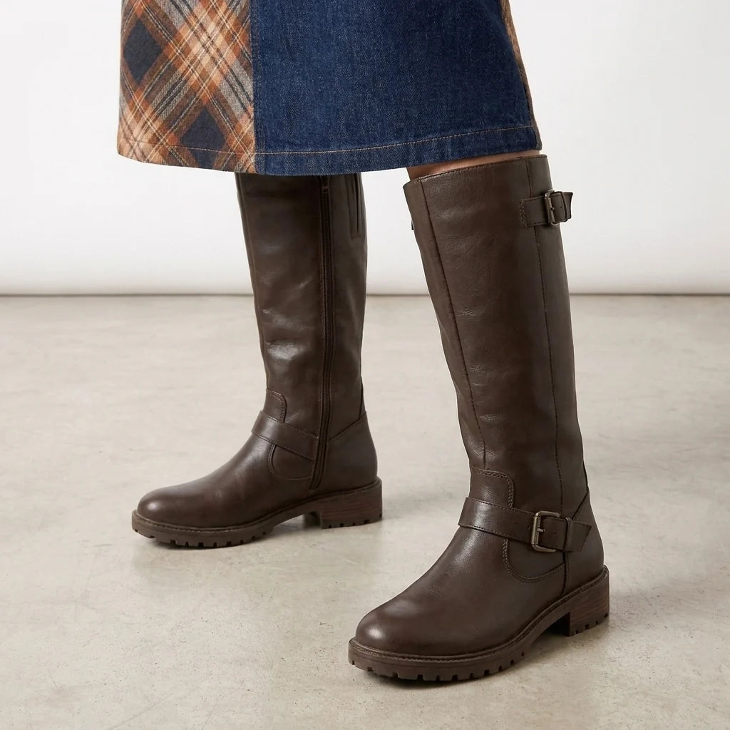 Botas Altas con Tacón Bajo y Hebilla Ajustable 7