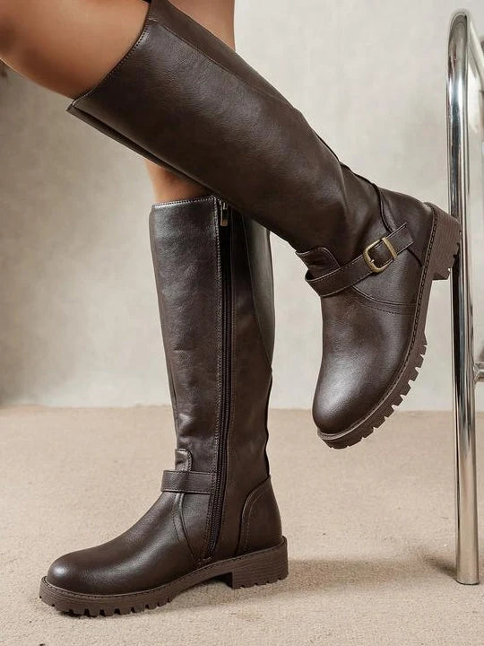 Botas Altas con Tacón Bajo y Hebilla Ajustable 8
