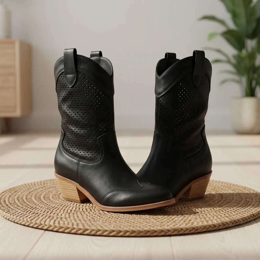 Botas Vaqueras para Mujer en Piel con Diseño Western Elegante 2