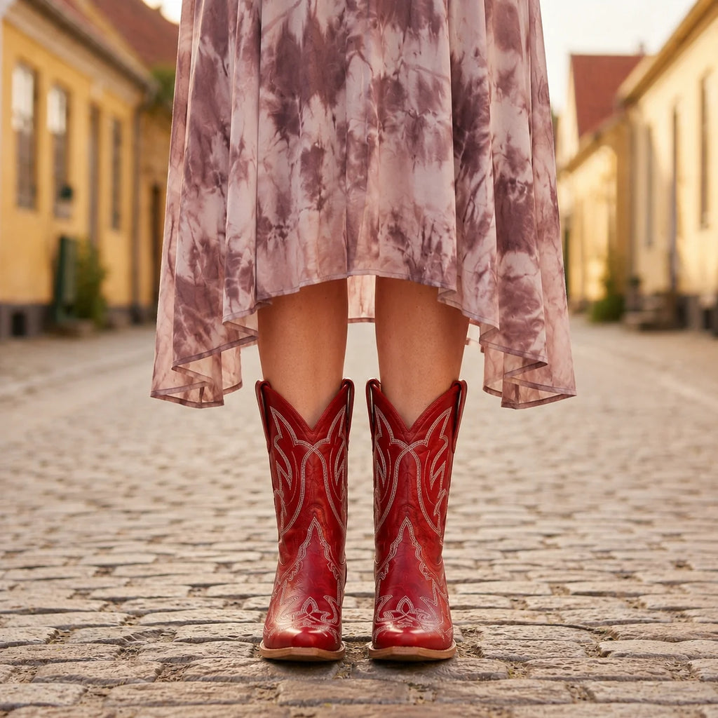 Botas Western para Mujer con Tacón de Bloque y Bordados 1