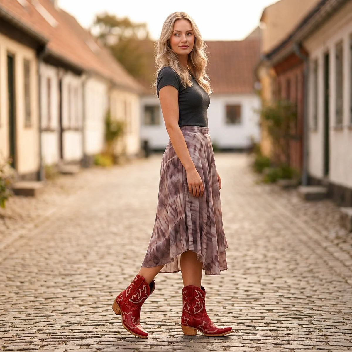 Botas Western para Mujer con Tacón de Bloque y Bordados 3