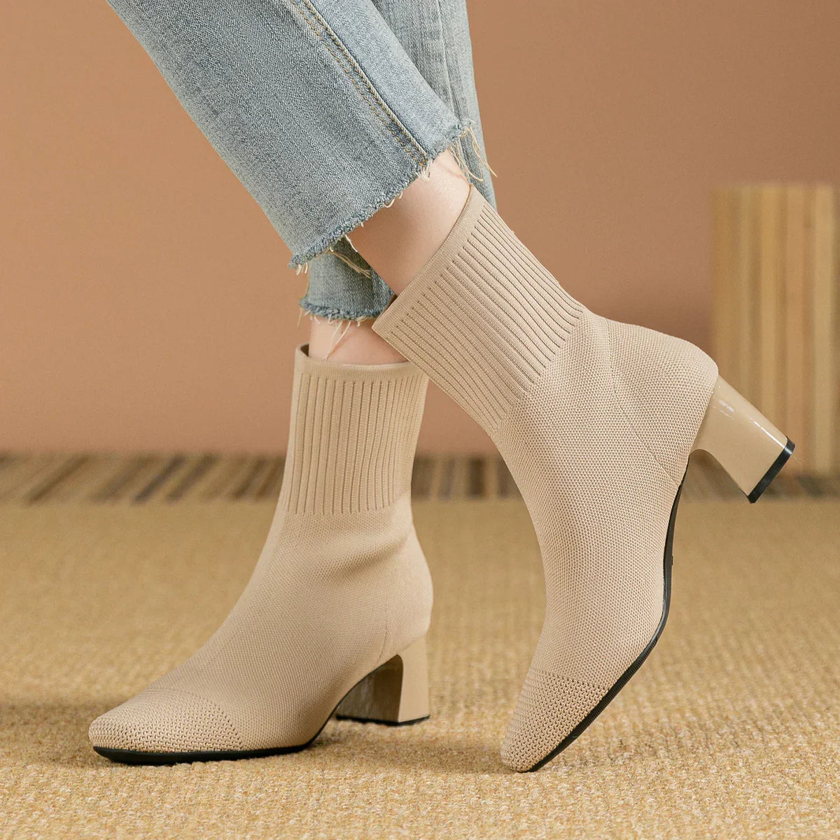 Botas de Punto con Suela Resistente 0