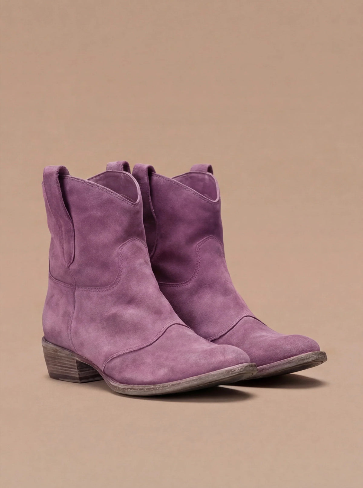 Botines Vaqueros de Ante Sintético con Tacón Estable 4