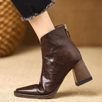 Botines de Tacón Esculpido de 4 cm con Cremallera Trasera 2