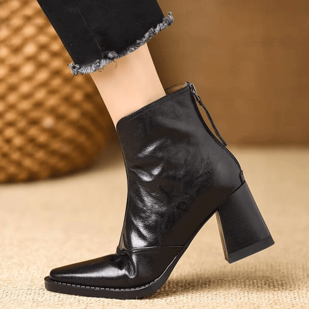 Botines de Tacón Esculpido de 4 cm con Cremallera Trasera 5