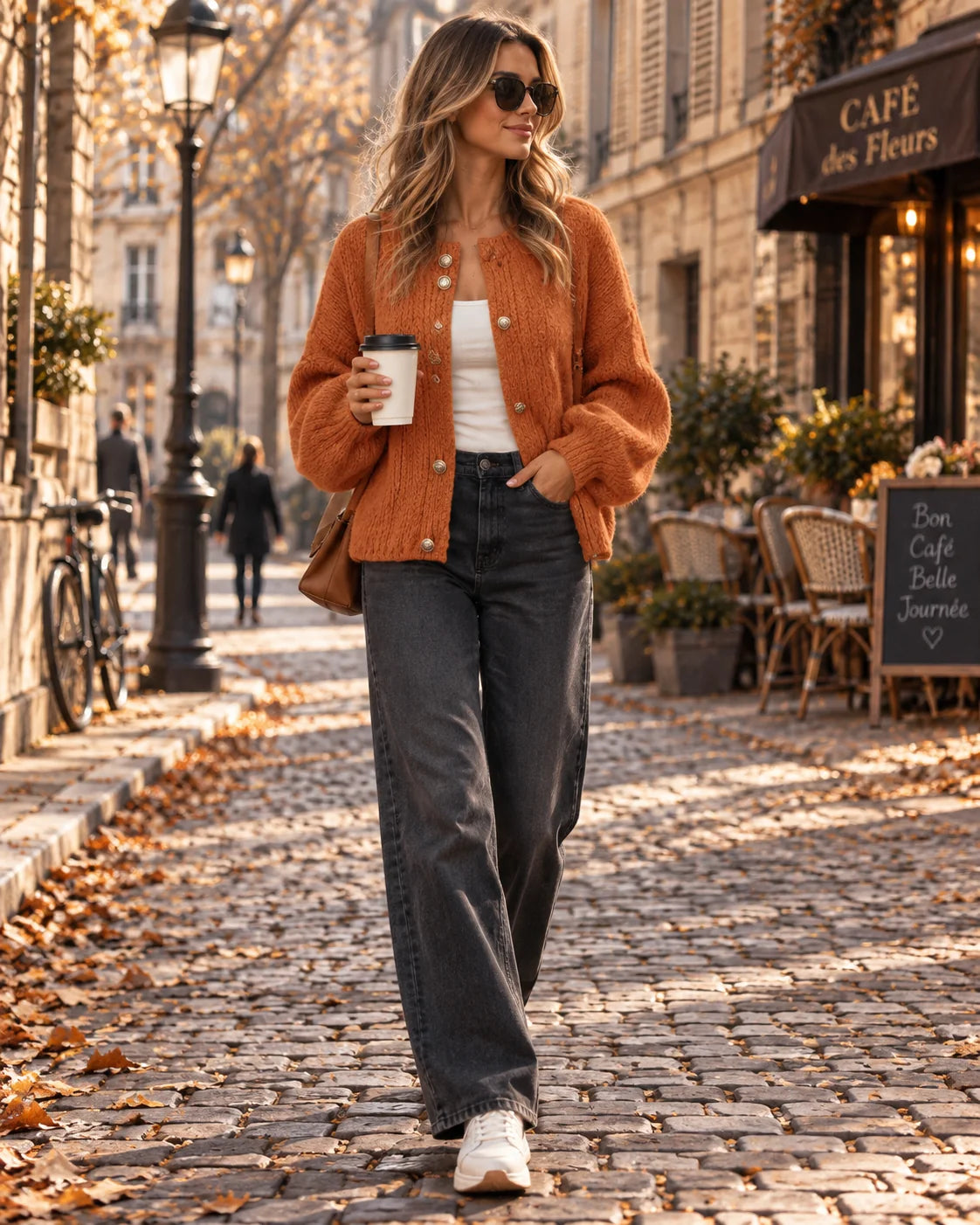 Cárdigan Oversize con Botones Metálicos y Mangas Largas 4