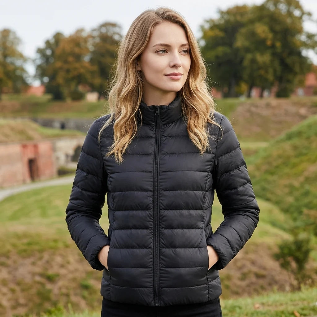 Chaqueta Acolchada Ligera con Cuello Alto y Cremallera 2