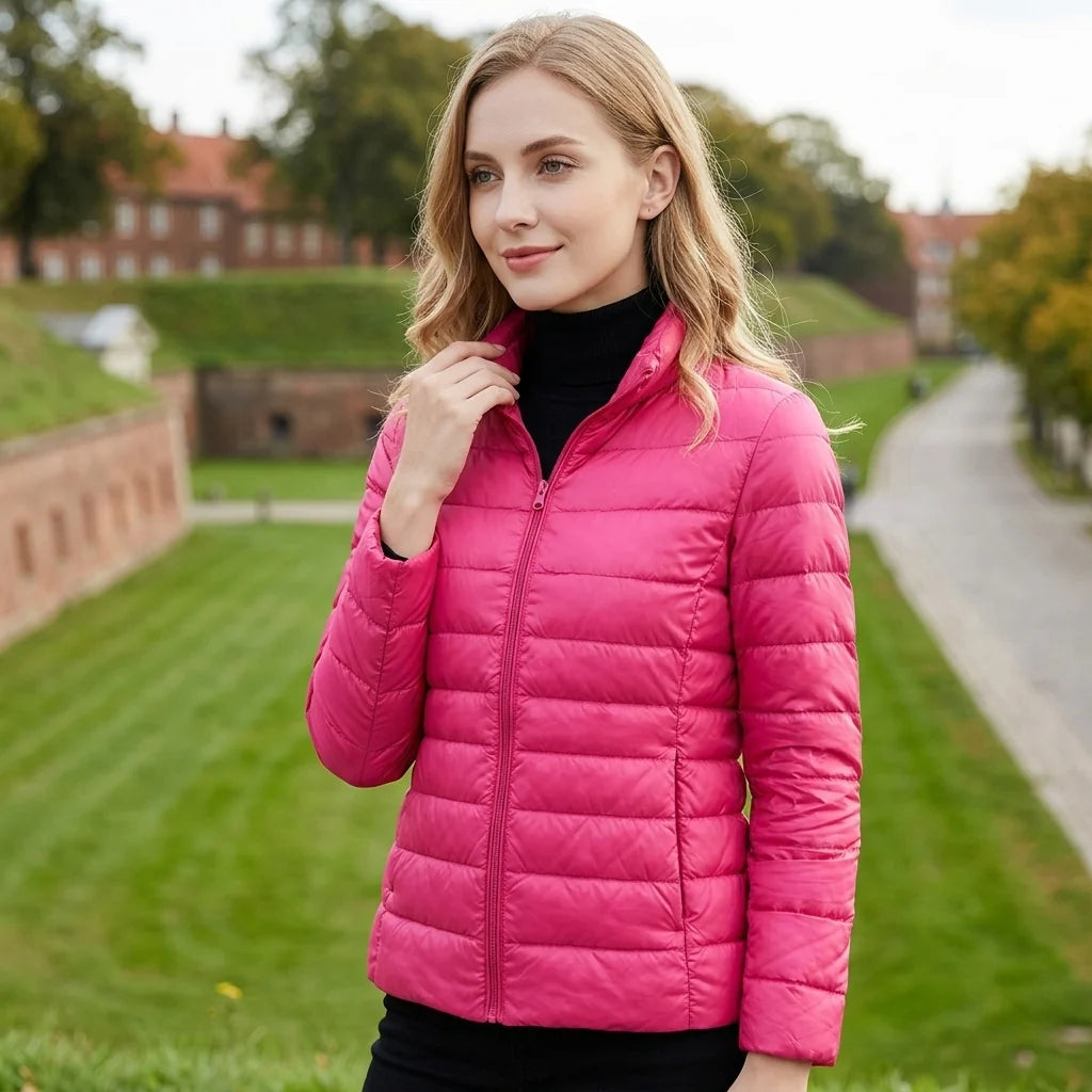 Chaqueta Acolchada Ligera con Cuello Alto y Cremallera 4