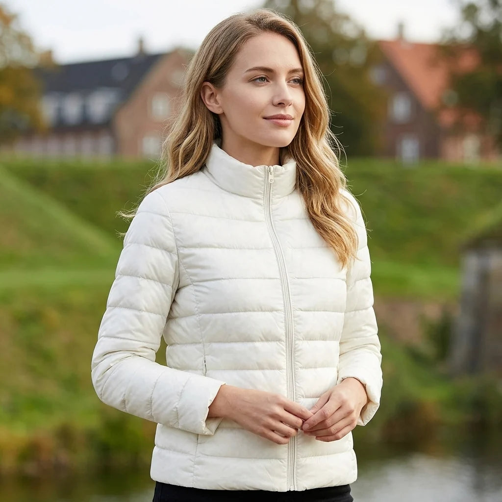 Chaqueta Acolchada Ligera con Cuello Alto y Cremallera 5