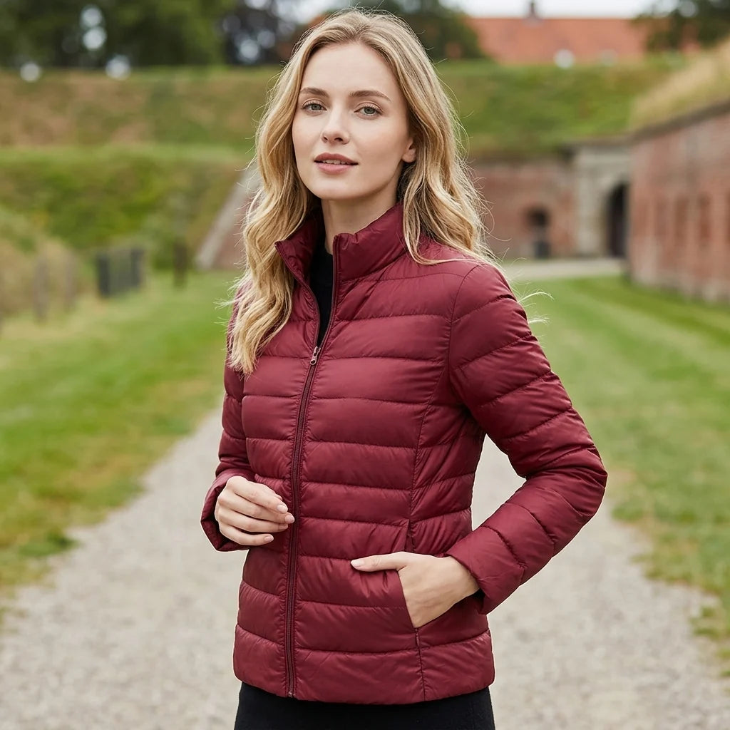 Chaqueta Acolchada Ligera con Cuello Alto y Cremallera 6