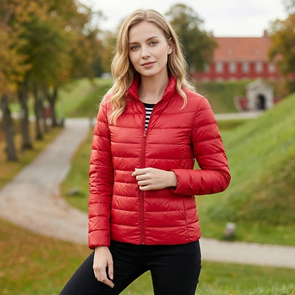 Chaqueta Acolchada Ligera con Cuello Alto y Cremallera 7