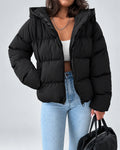 Chaqueta Acolchada Oversize con Capucha y Cremallera Frontal 0