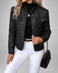 Chaqueta Acolchada con Botones Dorados y Bolsillos en el Pecho 0