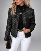 Chaqueta Acolchada con Botones Dorados y Bolsillos en el Pecho 2
