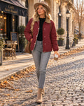 Chaqueta Acolchada con Cuello Sherpa y Botones a Presión 0