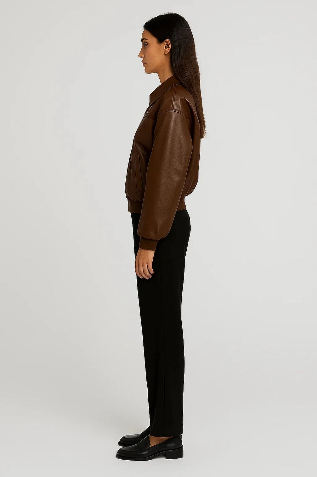 Chaqueta Bomber Corta con Cuello Camisero y Cremallera 4
