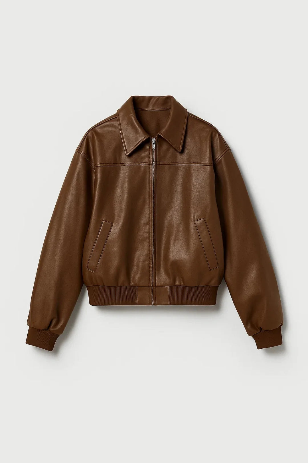 Chaqueta Bomber Corta con Cuello Camisero y Cremallera 5