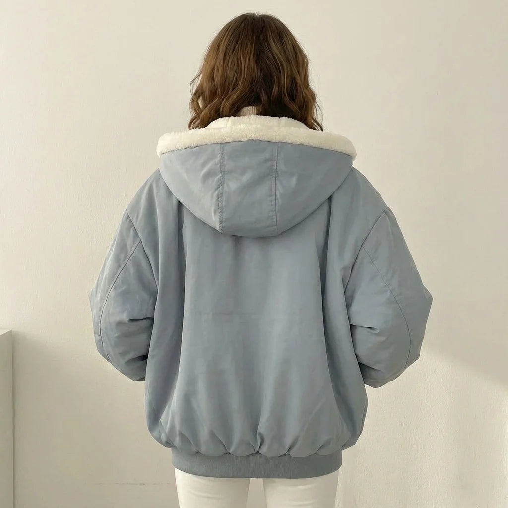 Chaqueta Bomber Reversible de Peluche con Capucha 1