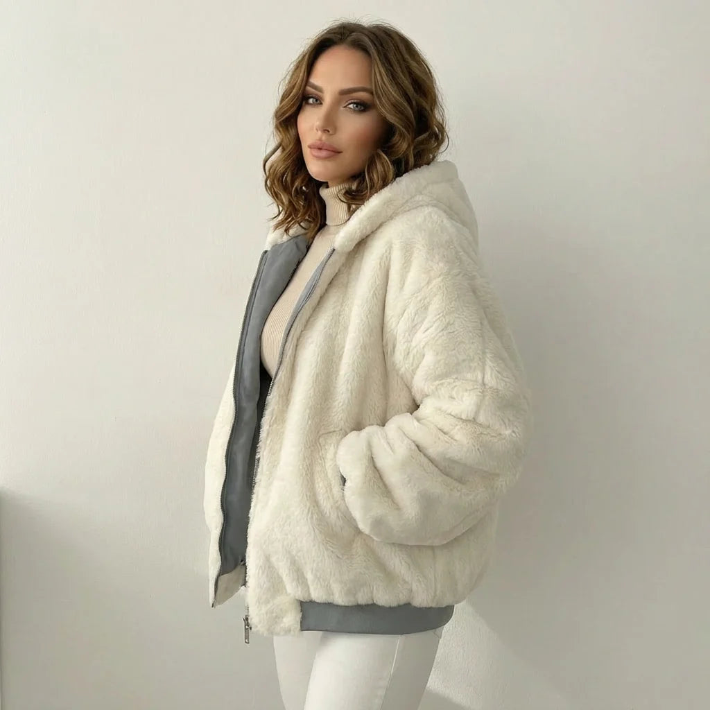 Chaqueta Bomber Reversible de Peluche con Capucha 4