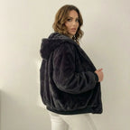 Chaqueta Bomber Reversible de Peluche con Capucha 5