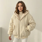 Chaqueta Bomber Reversible de Peluche con Capucha 7