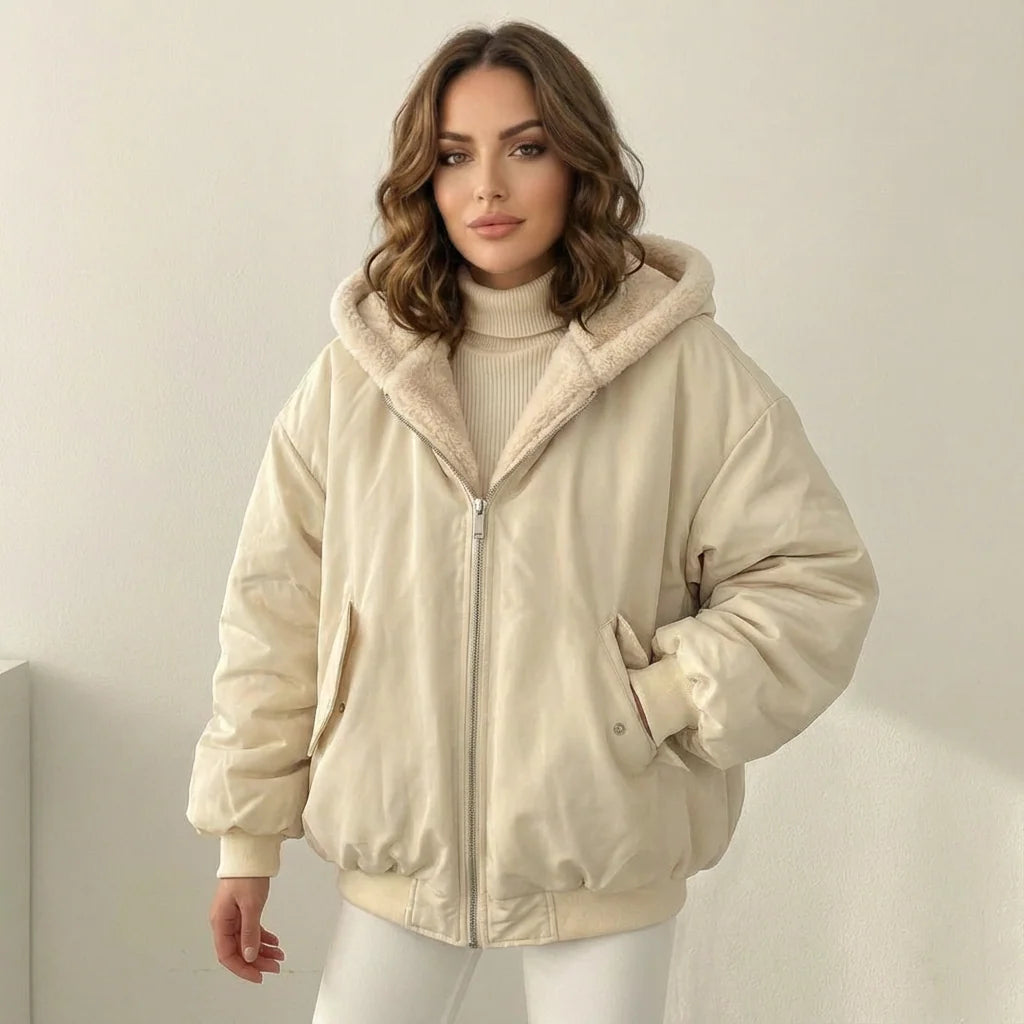 Chaqueta Bomber Reversible de Peluche con Capucha 7