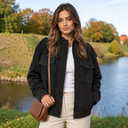 Chaqueta Bomber con Acabado de Ante y Cuello Alto 3