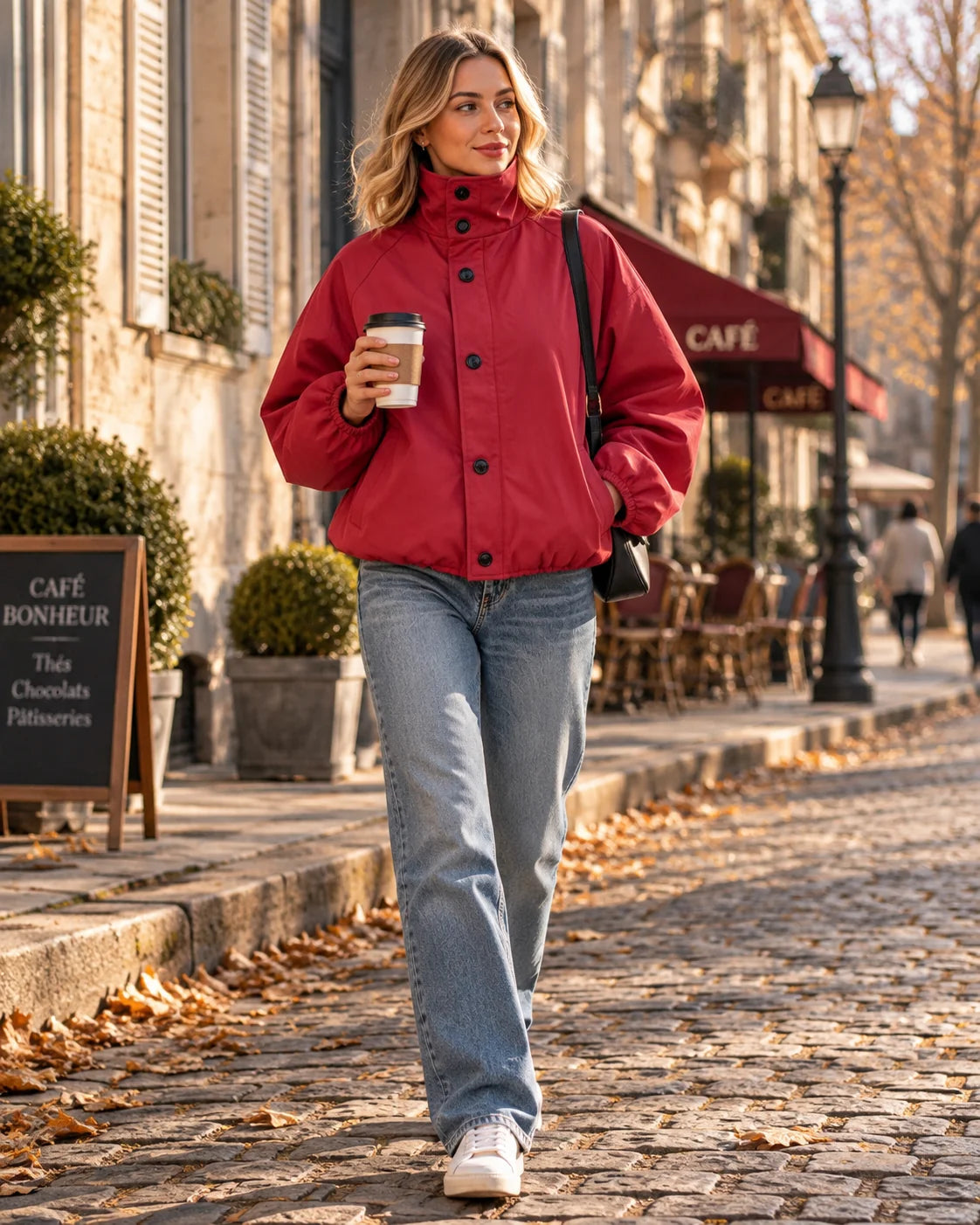 Chaqueta Cortavientos Oversize con Cuello Alto y Mangas Abullonadas 3