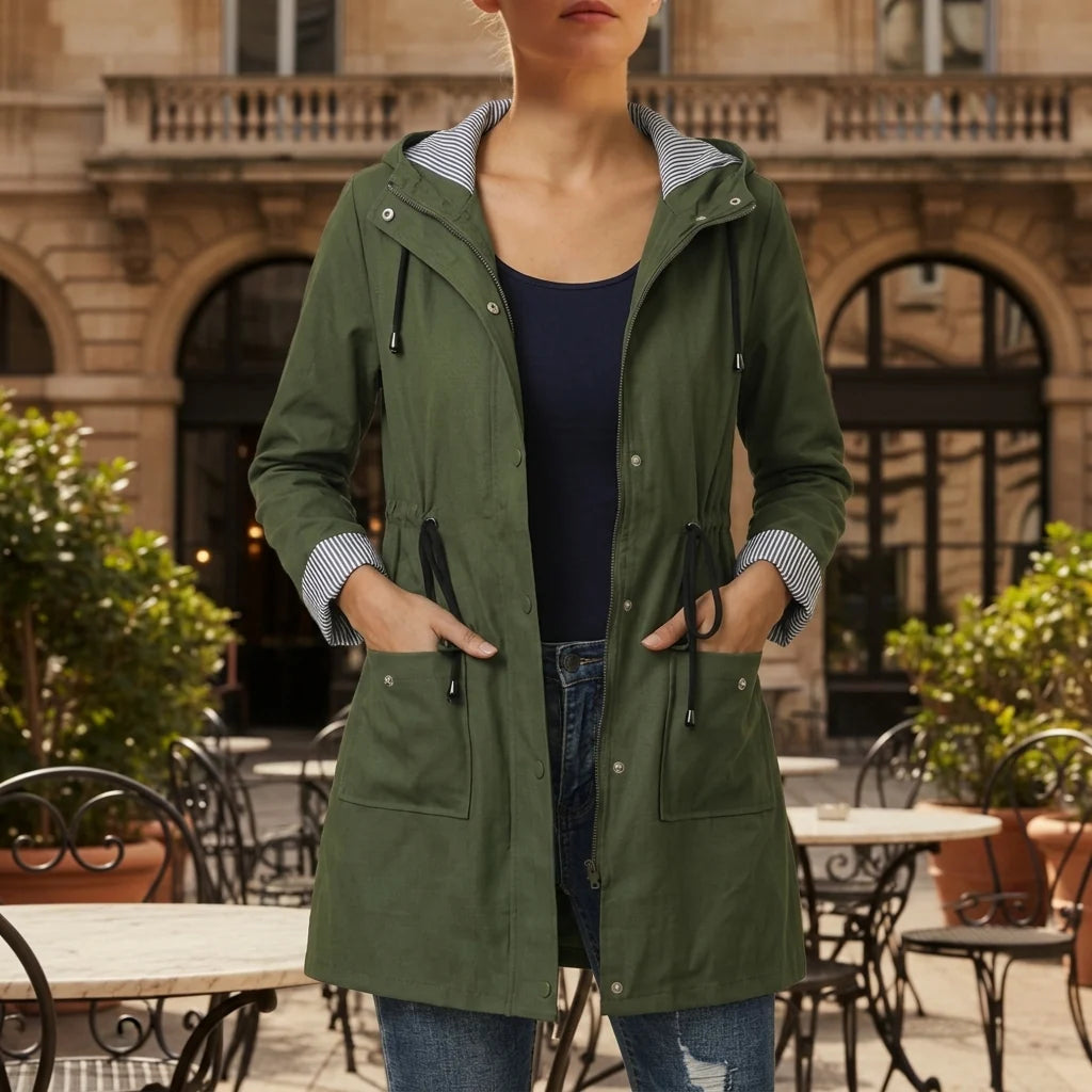 Chaqueta Cortavientos con Capucha en Poliéster Impermeable y Ligera 4
