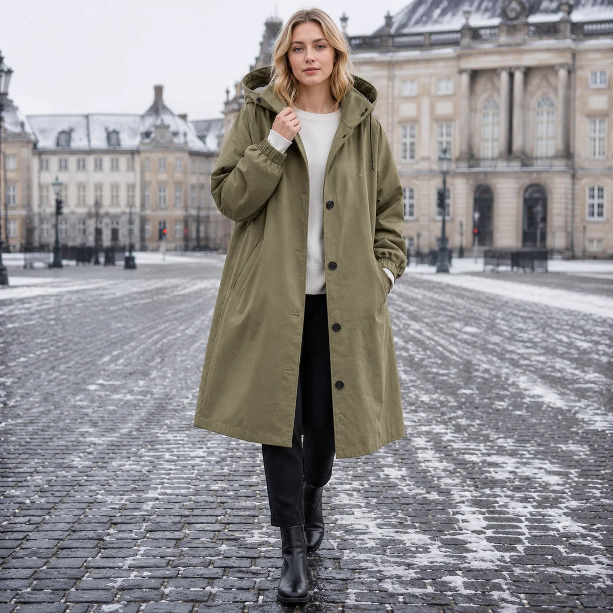 Chaqueta Impermeable con Capucha y Corte Holgado 3