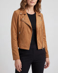 Chaqueta Motera Corta con Cremallera y Cuello de Solapa 0