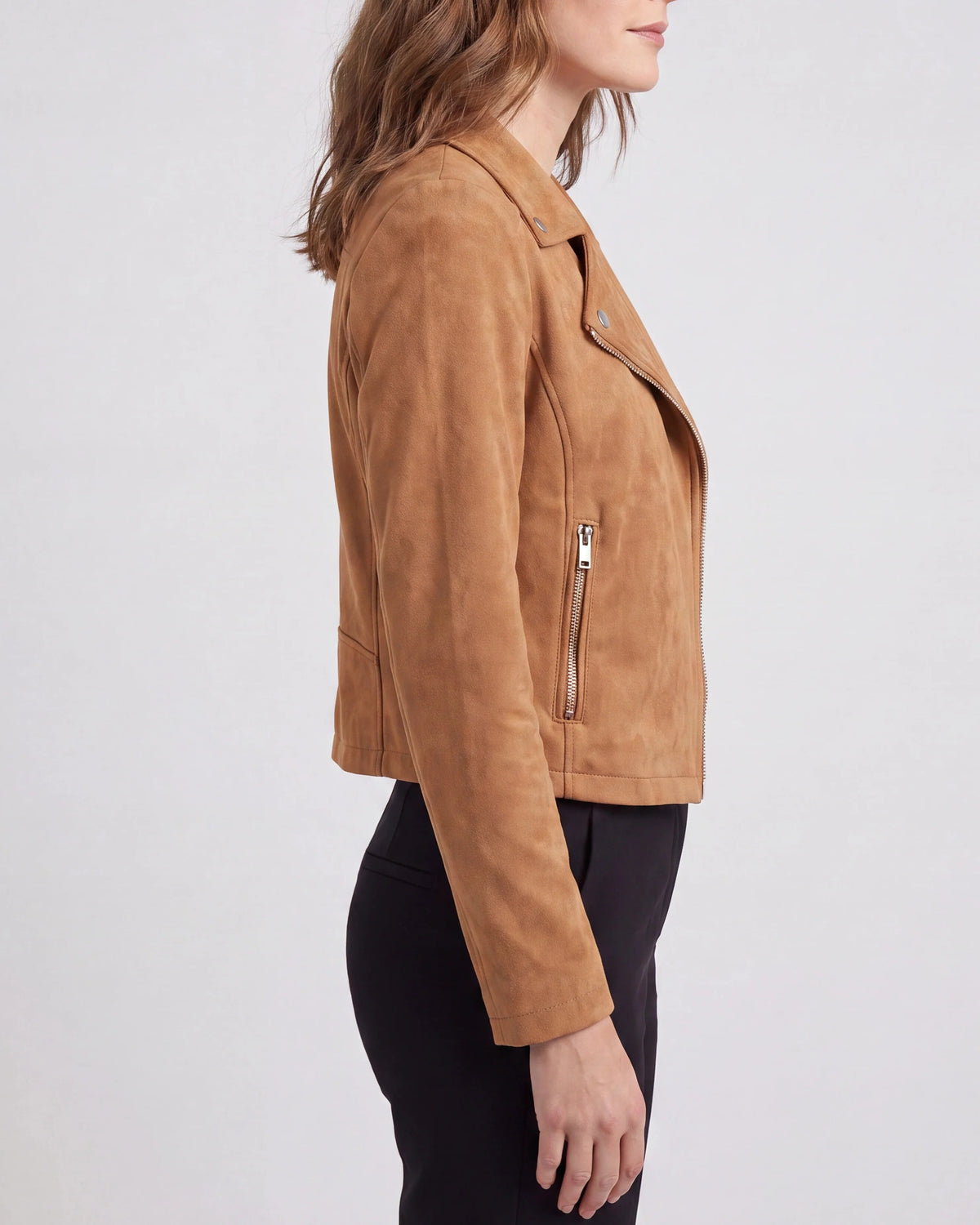 Chaqueta Motera Corta con Cremallera y Cuello de Solapa 1
