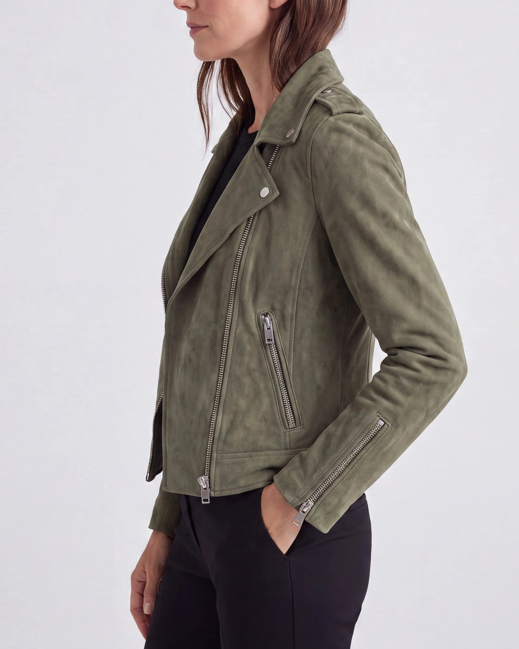 Chaqueta Motera Corta con Cremallera y Cuello de Solapa 3