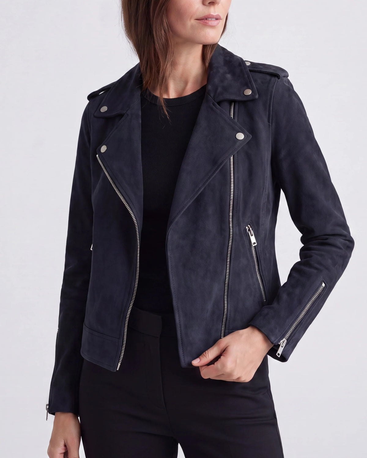 Chaqueta Motera Corta con Cremallera y Cuello de Solapa 6