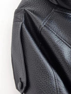 Chaqueta Negra de Piel Sintética con Cuello Alto y Cremallera 8