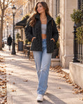 Chaqueta Polar Oversize con Cuello Alto y Cremallera Completa 0