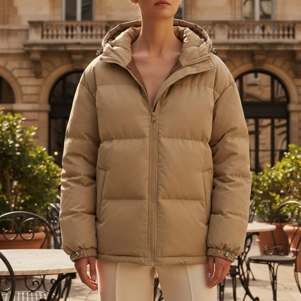 Chaqueta con Capucha de Mezcla de Algodón – Cremallera Frontal Moderna y Cómoda 3