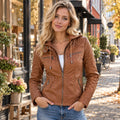 Chaqueta con Capucha y Cremallera, Diseño Ajustado y Bolsillos con Cremallera 0