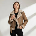 Chaqueta de Ante con Corte Estructurado y Forro Polar 0